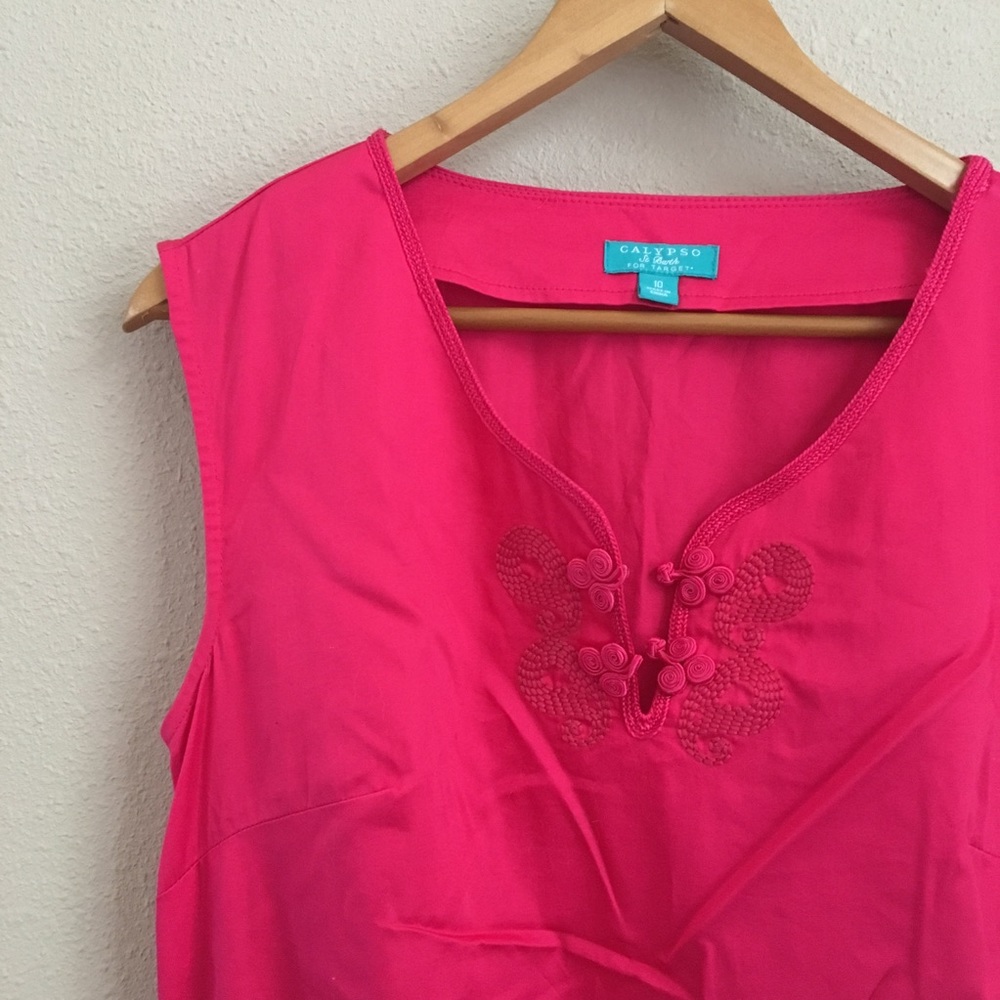 Calypso St. Barth Target Pink Mini Dress Size 10 - Picture 3 of 7